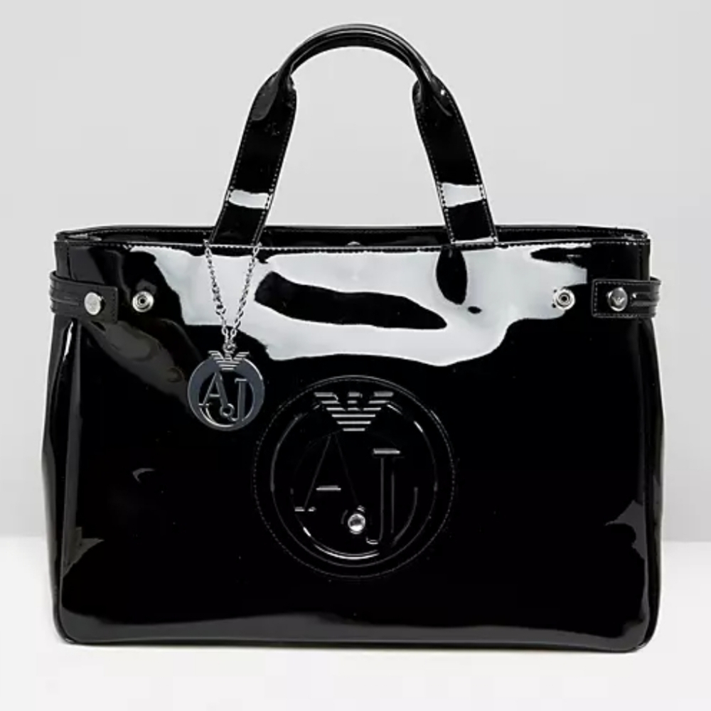 Armani Jeans Patent Tote Bag